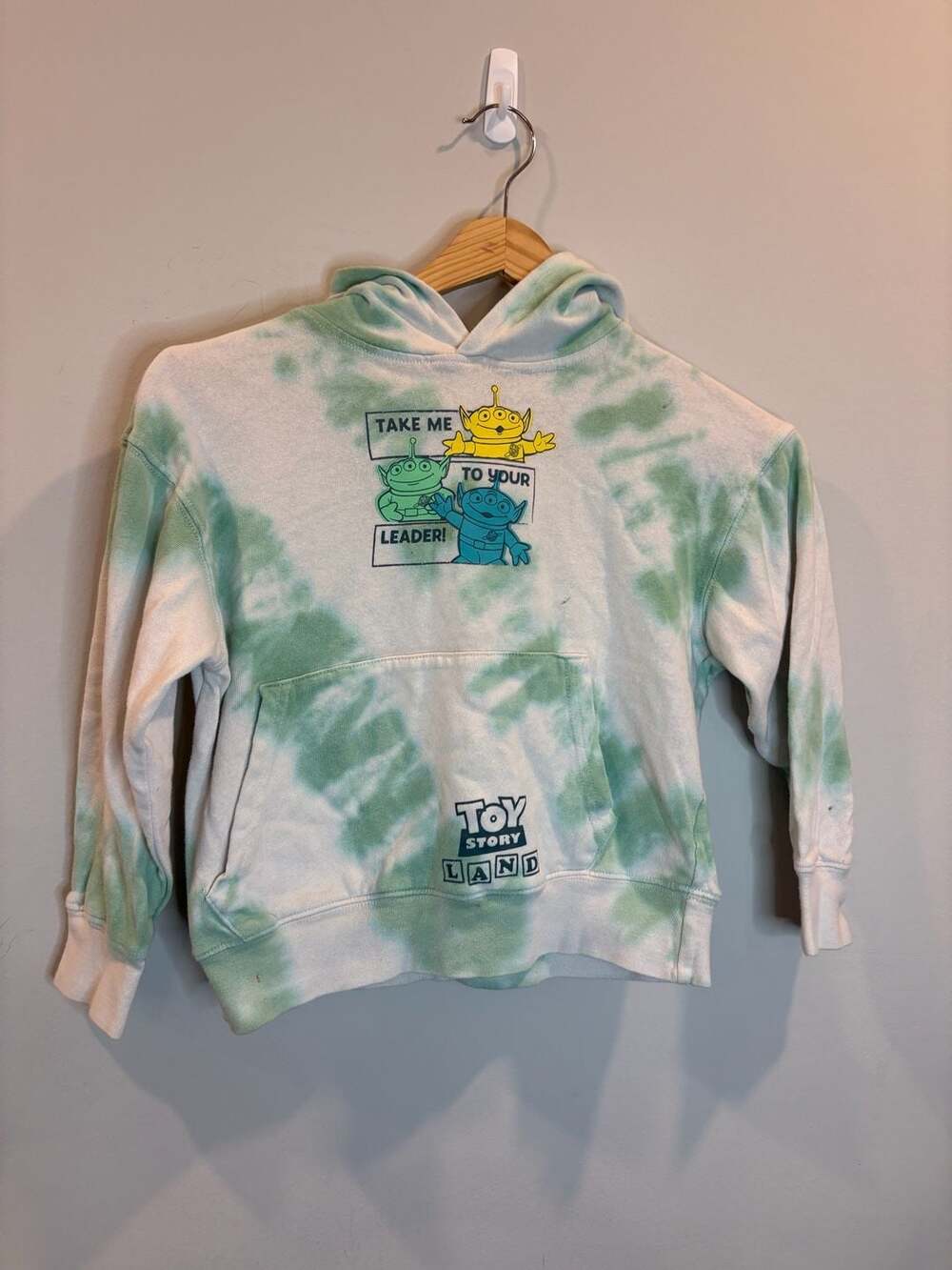 Disney Toy Story Land Alien 'Take Me To Your Leader' Green Tie-Dye Hoodie